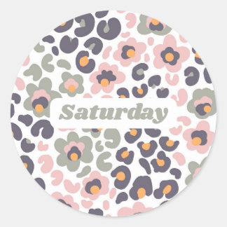 Animalier with Flowers Classic Round Sticker
