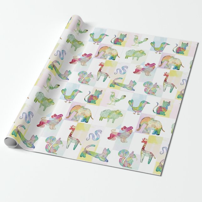  Animalitos Amigables Wrapping Paper (Unrolled)