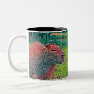 AnimalMix_Capybara_002 Two-Tone Coffee Mug