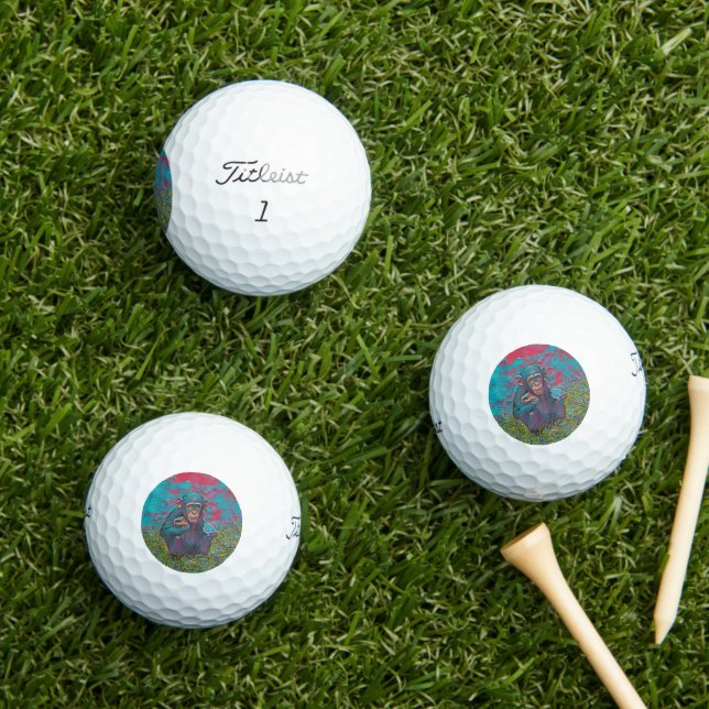 AnimalMix_Chimpanzee_015 Golf Balls (Insitu Grass)
