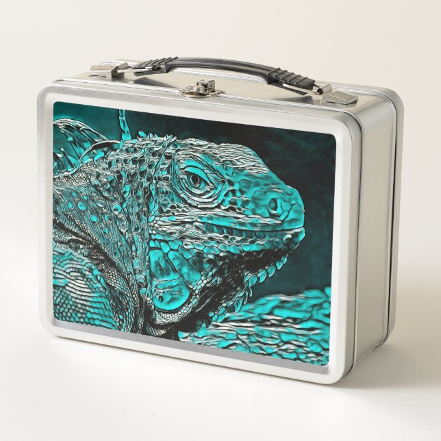 AnimalMix_Iguana_001 Metal Lunch Box (Front)