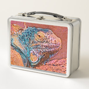 AnimalMix_Iguana_004 Metal Lunch Box
