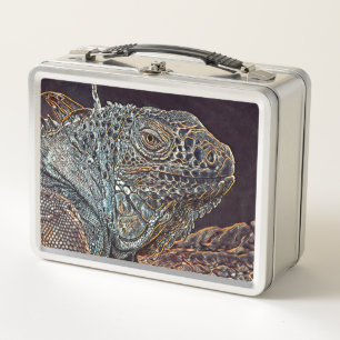 AnimalMix_Iguana_012 Metal Lunch Box