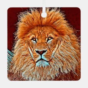 AnimalMix_Lion_009 Metal Tree Decoration