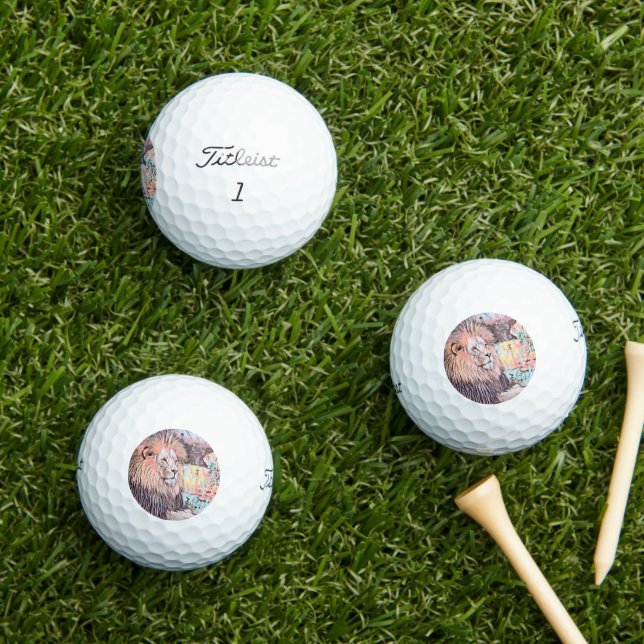 AnimalMix_Lion_021 Golf Balls (Insitu Grass)
