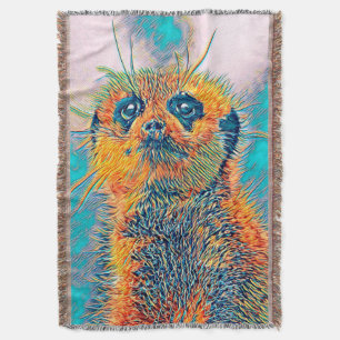 AnimalMix_Meerkat_005 Throw Blanket