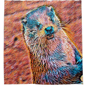 AnimalMix_Otter_002 Shower Curtain