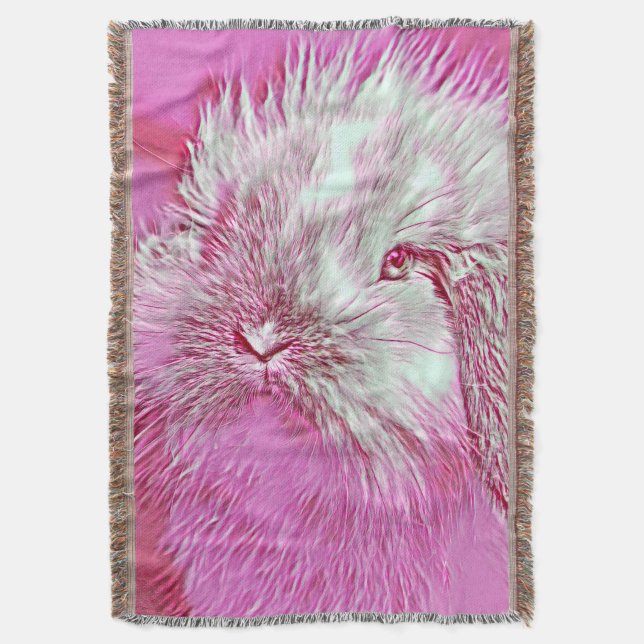 AnimalMix_Rabbit_008 Throw Blanket (Front Vertical)
