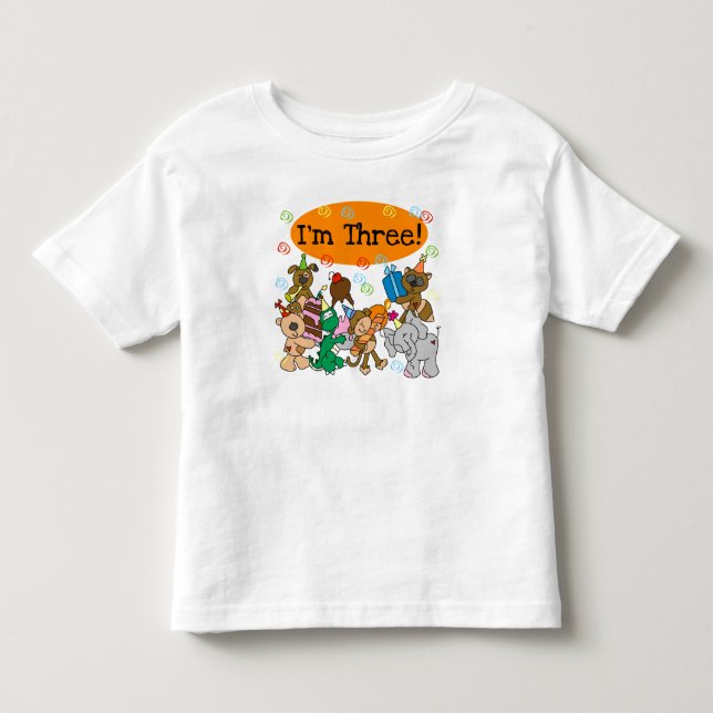 Animals 3rd Birthday Toddler T-Shirt (Front)