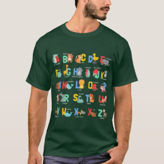 Animals Alphabet Animals ABCs Learning boy T-Shirt