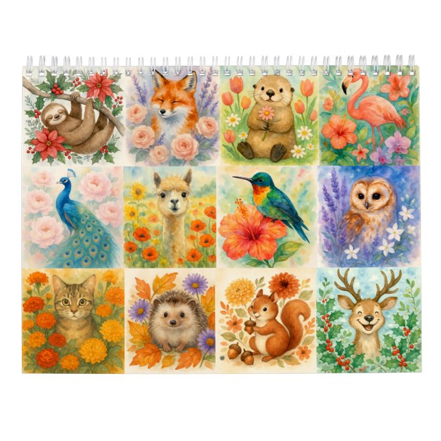 Animals and Florals Calendar (Back)