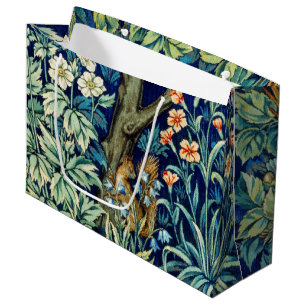 Animals and Flowers, Forest, William Morris Large  Gift Bag