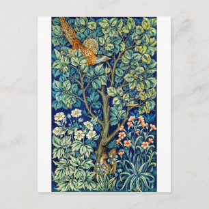 Animals and Flowers, Forest, William Morris Postcard
