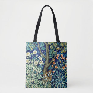 Animals and Flowers, Forest, William Morris Tote Bag