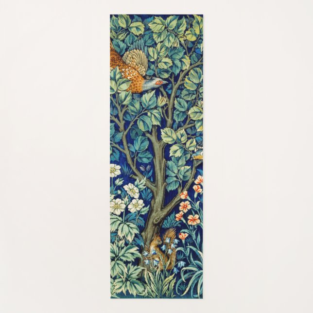 Animals and Flowers, Forest, William Morris Yoga Mat (Front)