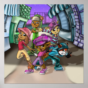 Animals and Hats Poster
