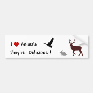 Animals Are Delicious Bumper Sticker