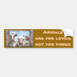 Animals are for loving bumper sticker