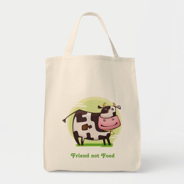 Animals are Friends Not Food Grocery Tote (Front)