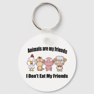 Animals are my friends key ring