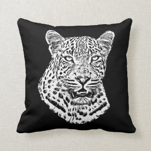 Animals Art Snow Leopard Head Jungle safari Cushion