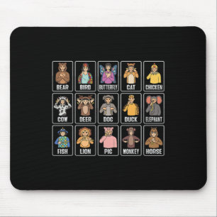 Animals ASL Hand Gesture Animals Deaf Hearing Loss Mouse Mat