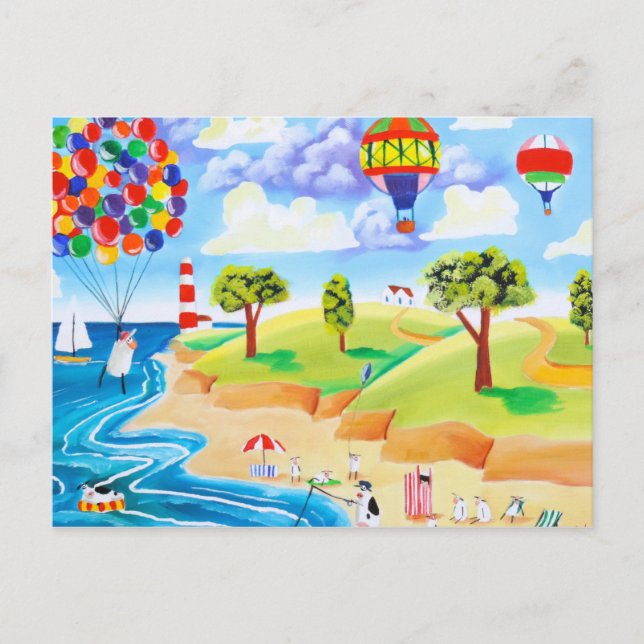 Animals at the beach postcard (Front)