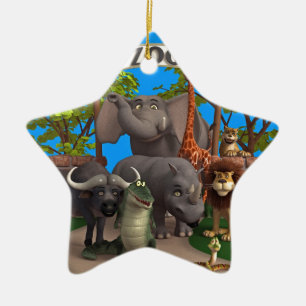 Animals at the Zoo Ceramic Tree Decoration