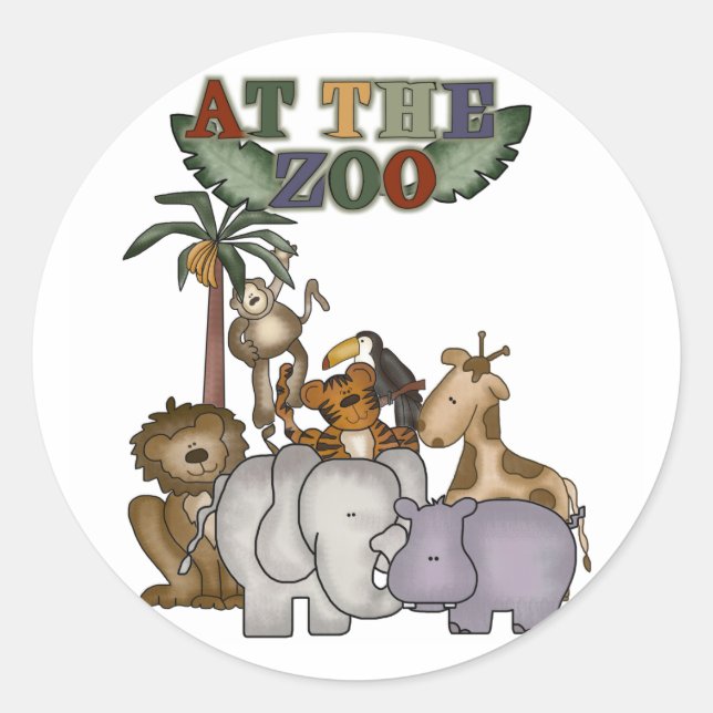 Animals at the Zoo Tshirts and Gifts Classic Round Sticker (Front)