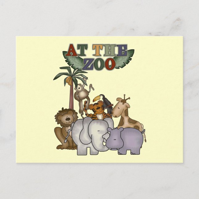 Animals at the Zoo Tshirts and Gifts Postcard (Front)