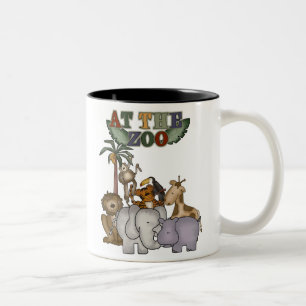 Animals At the Zoo Two-Tone Coffee Mug