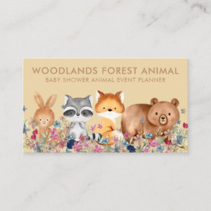 Animals Baby Bear Fox Racoon Rabbit Business Card