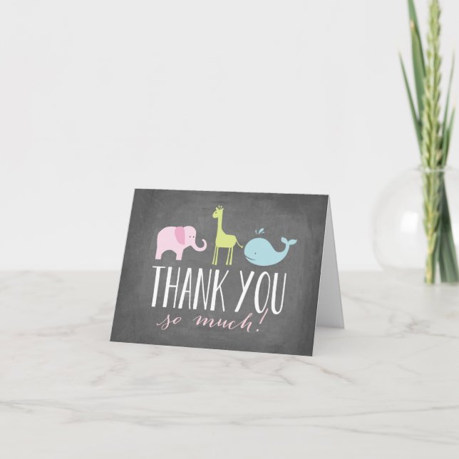 Animals | Baby Shower Thank You Card (Front)