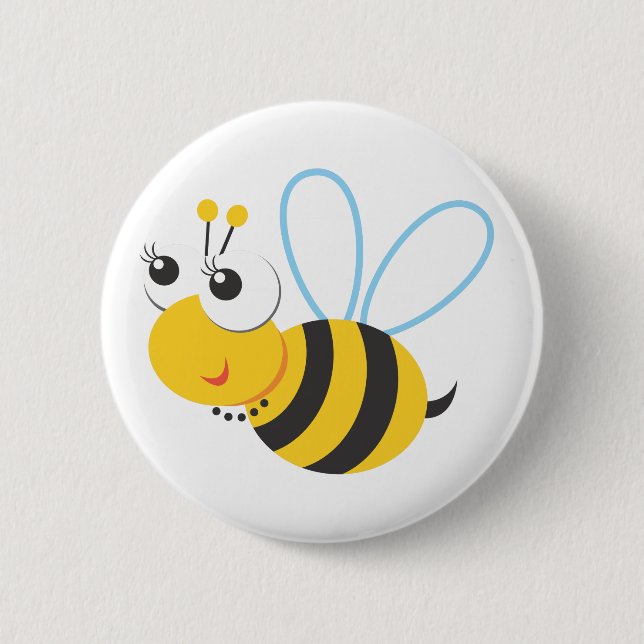 Animals - Bee 6 Cm Round Badge (Front)