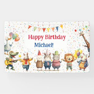 Animals Birthday Party Banner