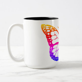 Animals, butterflies, design pictures Two-Tone coffee mug