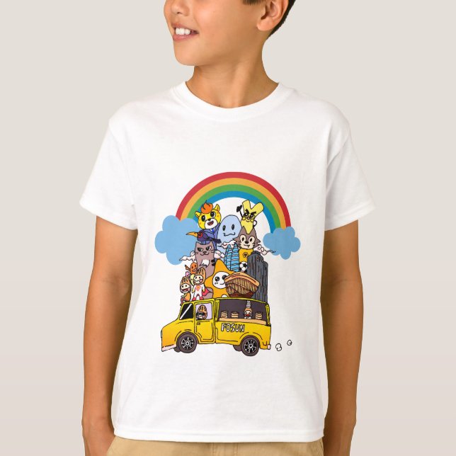 Animals, cars, rainbows T-Shirt (Front)