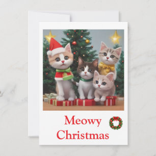 Animals cat  Merry Christmas Cards