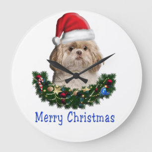 Animals Christmas Large Clock