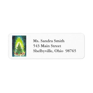 Animals Christmas Return Address Labels