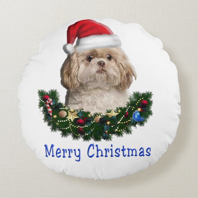 Animals Christmas Round Cushion (Front)