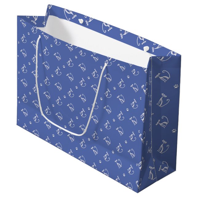 Animals cute cats  pattern. large gift bag (Front Angled)
