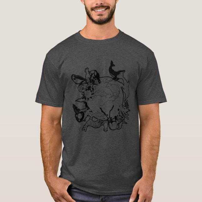 Animals Earth Save Animals Earth Lover Environment T-Shirt (Front)