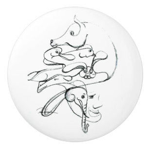 Animals Everywhere Ceramic Knob