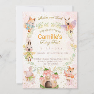 Animals Fairy Birthday Party Invitation