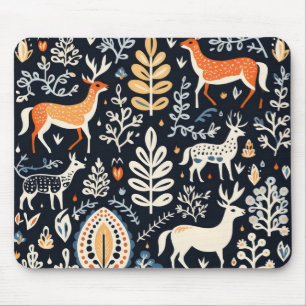 Animals Folk Pattern Mouse Mat
