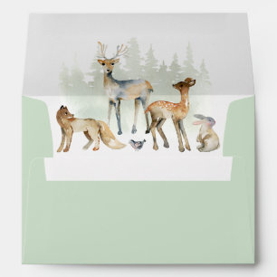 Animals Forest Woodland Baby Shower Envelope