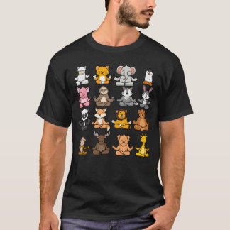 Animals Going Yoga animals meditating boy T-Shirt