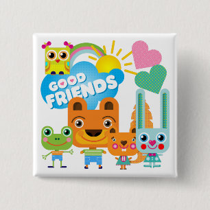 Animals Good Friends 15 Cm Square Badge