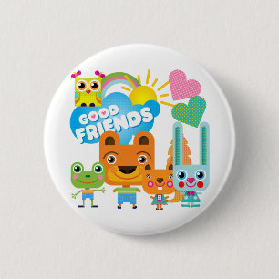 Animals Good Friends 6 Cm Round Badge
